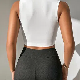 Stylecast X Slyck Scoop Neck Ribbed Fitted Crop Top image 5