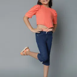 TALES & STORIES Puff Sleeve Crop Top image 1