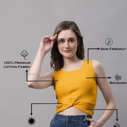 FBAR Pack Of 2 Round Neck Sleeveless Twisted Crop Tops image 4