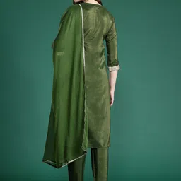 Indo Era Ethnic Motifs Embroidered Kurta with Trousers & With Dupatta image 5