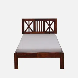 woodsworth from pepperfry Kenzo Sheesham Wood Single Bed In Honey Oak Finish image 5