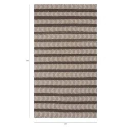 jaipur rugs Beige Geometrical Wool 5 ft X 7 ft Rectangle Flat Weaves image 2