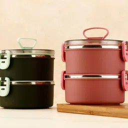 nl traders lunch box | tiffin box | lunch box for kids -Lunch Box For Collage,School,Office 2 Containers Lunch Box image 3