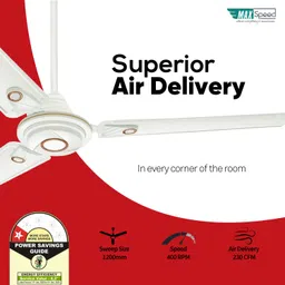 max speed Bruno Brown Ceiling Fan for Small Room, Kitchen and Pooja Room with 12 Months Warranty Ultra High Speed 1200 mm Ceiling Fan image 2