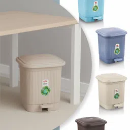 sonal - Square Medium Size Pedal Bin 4 L - Size (14.5x14.5x21) - Strong & Sturdy - Plastic Dustbin image 5
