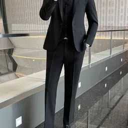 motrex Men Solid Double Breasted Party Blazer image 4