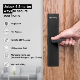 atomberg Smart Door Lock (5 Ways Unlocking, SL1, Black) image 3