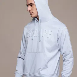 roadster Men Full Sleeve Self Design Hooded Sweatshirt image 3