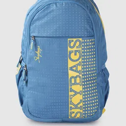 Skybags Unisex Blue & Yellow Brand Logo Backpack-image-9