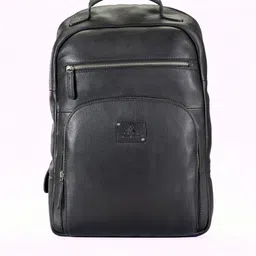Picco Massimo Unisex Black Leather Laptop Backpack-picture-14