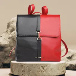 Caprese Colourblocked Leather Backpack-picture-27