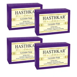 Hasthkar Set of 4 Lavender Handmade Soaps for All Skin Types - 125 g Each-picture-20