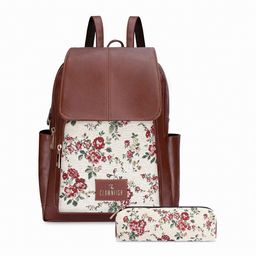 THE CLOWNFISH Women Floral Printed Backpack with Zip Pouch-picture-42