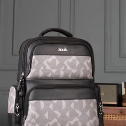 ZOUK Aravalli Unisex Geometric Printed Backpack with Compression Straps-picture-49