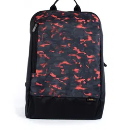 QIPS Unisex Red & Black Camouflage Printed Backpack image 1