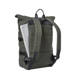 STRAP IT Unisex Olive Green & Black Contrast Detail Backpack with Shoe Pocket image 3