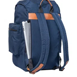 STRAP IT Unisex Navy Blue Contrast Detail Backpack with Shoe Pocket image 3