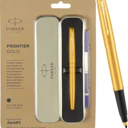 Frontier Stainless Steel, Gold Trim Roller Ball Pen-image-6