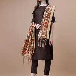 youthnic Women Cotton Blend Kurta Pant Dupatta Set image 3