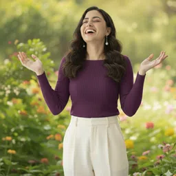 texelence enterprise Party Regular Sleeves Floral Print Women Purple Top image 3