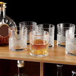 convoke Whisky Glass Crystal Imported , Scotch Glass tumblers(PACK OF 4, 350ML) Glass Set Whisky Glass image 2