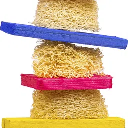 greenbirds TOYS Interactive Bird Natural Mesh & Wooden Hanging Colorful Playful Bird Hanging Toy for Bird Cockatiel, Lovebird, Budgerigar, Finches & All Small & Medium Size Birds Wooden Chew Toy, Training Aid, Perch For Bird-picture-36