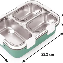 decorkhushienterprises BENTO GREEN LUNCH BOX 3 Containers Lunch Box-picture-18