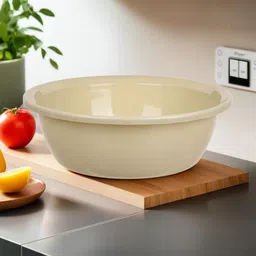 kuber industries Plastic Multipurpose Storage Basket for office & Home|12 LTR|Pack of 2|Cream & Sky Blue Storage Basket image 2