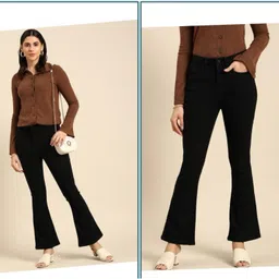 1daystreet Women Boot-Leg High Rise Black Jeans image 2