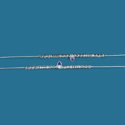 sanjivnee HEART SLIVER BEADS ANKLETS Sterling Silver Anklet image 3