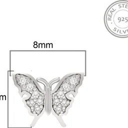 ZALKARI Zircon Silver Plated Sterling Silver Nose Stud image 4
