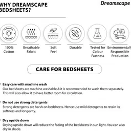 dreamscape Cotton Single Flat 140 TC Floral Bedsheet image 5