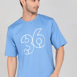 harvard Men Typography Round Neck Cotton Blend Light Blue T-Shirt-picture-19