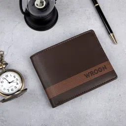 Men Casual Tan, Brown Genuine Leather RFID Wallet-image-92