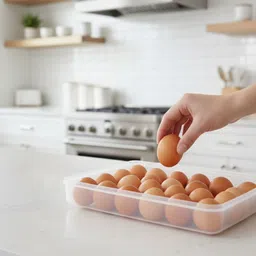 Plate Kitchen Rack 24 Grid Fridge Egg Storage, Stackable Plastic Egg Box Plastic-image-96