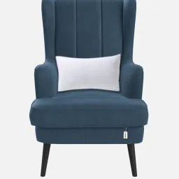 febonic Niya Velvet Wing Chair In Oxford Blue Colour image 4
