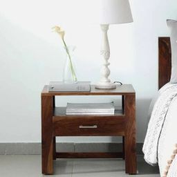 woodsworth from pepperfry Avian Sheesham Wood Bedside Table In Provincial Teak Finish With Drawer-picture-5