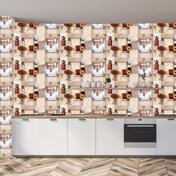 WallDaddy White & Beige Kitchen Tea Designed Self Adhesive Wallpaper-picture-44