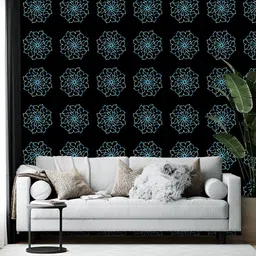 Wallpics Black & Blue Printed Self-Adhesive Wallpaper-image-49