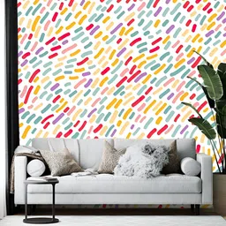 Wallpics White & Pink Abstract Printed Wallpaper image 1