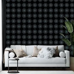 Wallpics Black & Blue Abstract Printed Wallpaper-image-58