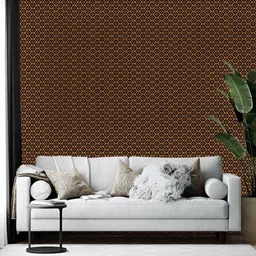 Wallpics Brown & Mustard Printed Self-Adhesive Wallpaper-picture-24