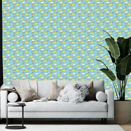 Wallpics Blue Printed Self-Adhesive Wallpaper-image-57