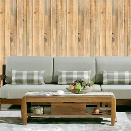 Jaamso Royals Brown Striped Wooden Design Self Adhesive Wall Sticker-picture-24