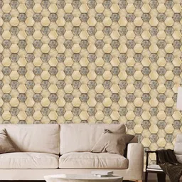 WallDaddy Beige Geometric Designed Self Adhesive Wallpaper image 3