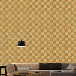 WallDaddy Beige & Brown Square Designed Self Adhesive Wallpaper image 5