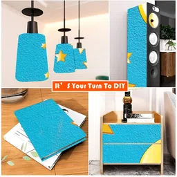 Wallpics Blue Printed Self-Adhesive Wallpaper image 3