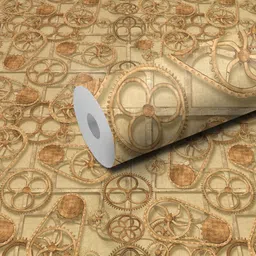 WallDaddy Brown Mechanical Printed Self-Adhesive Wallpaper image 2