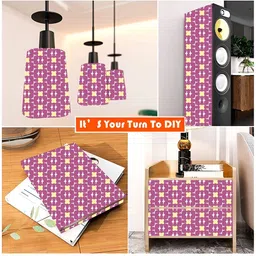 Wallpics Purple & Yellow Floral Printed Self-Adhesive Wallpaper image 5