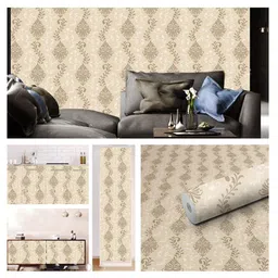 WallDaddy Beige OldBail-Printed Self-Adhesive Wallpaper image 3